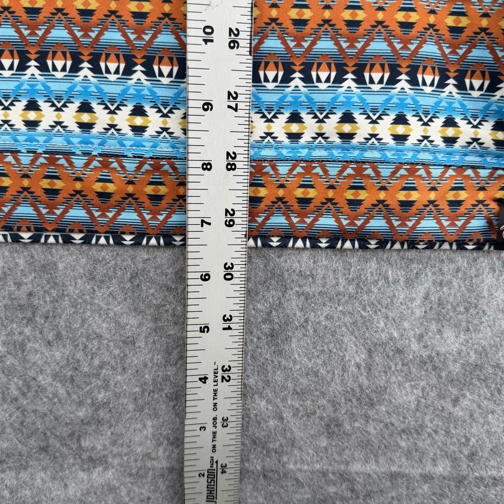 Rafter C Mens XL Southwestern Geometric Quarter Zip Pullover Blue Orange Tribal - Picture 8 of 11
